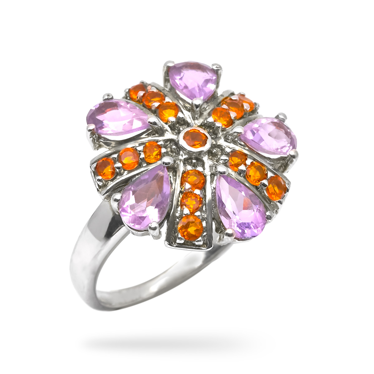 Bague amethyste, citrine argent Priya